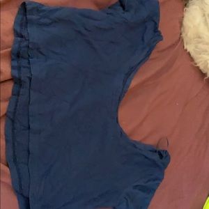 Blue short sleeve crop top